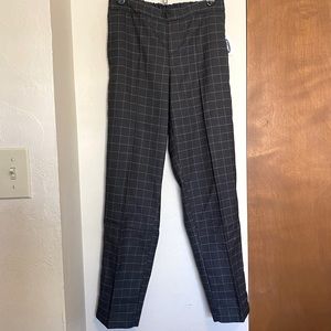 NWT Mid-Rise Straight Plaid Pull-On Pants